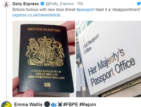 New blue british passports are actually black