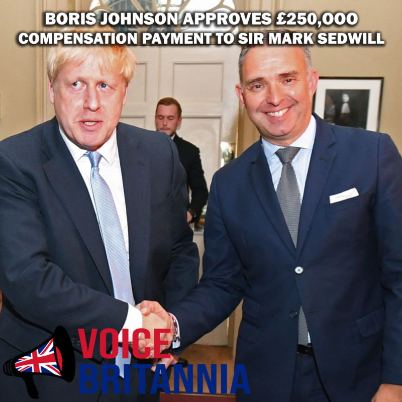 BORIS APPROVES PAYMENT TO SIR MARK