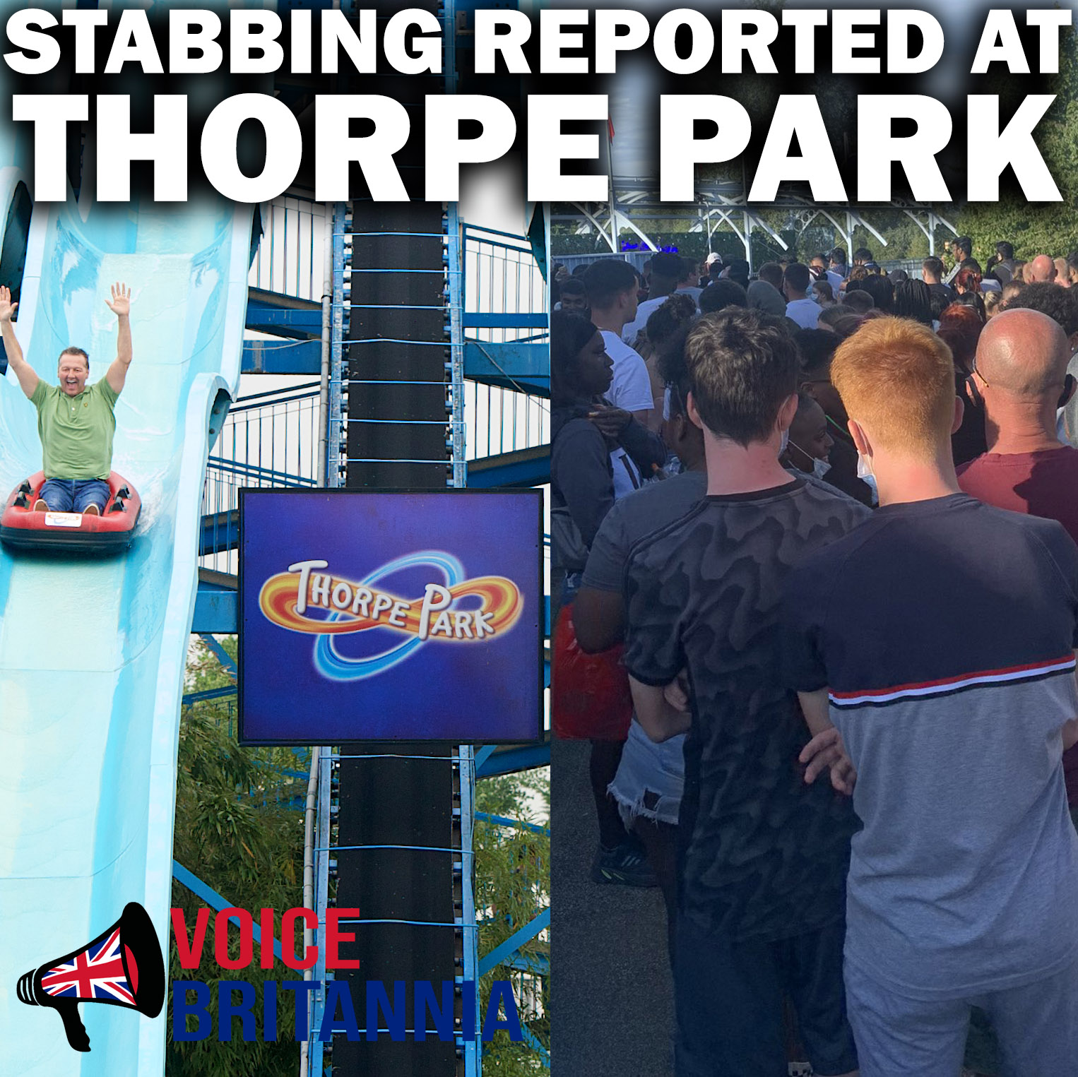 stabbing reported at thorpe park