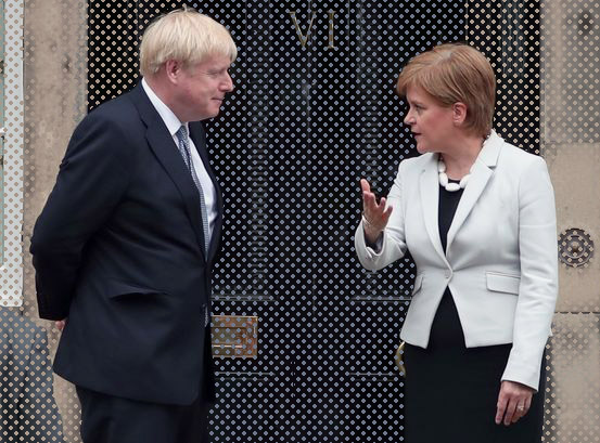 Boris Johnson and Nicola sturgeon voice britannia