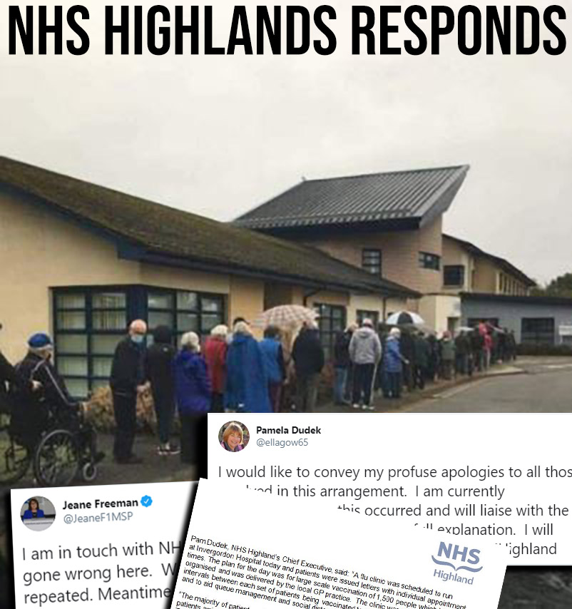 NHS highlands respond to scenes of queues at the weekend