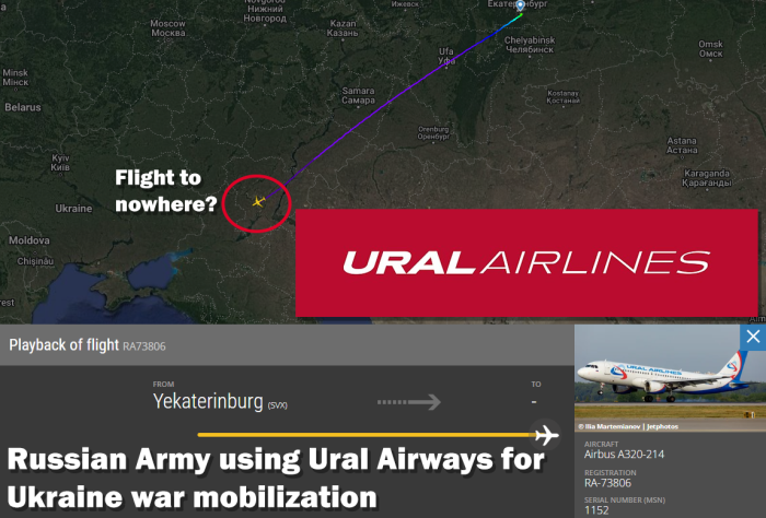 Russia using Ural Airways for Ukraine war mobilisation